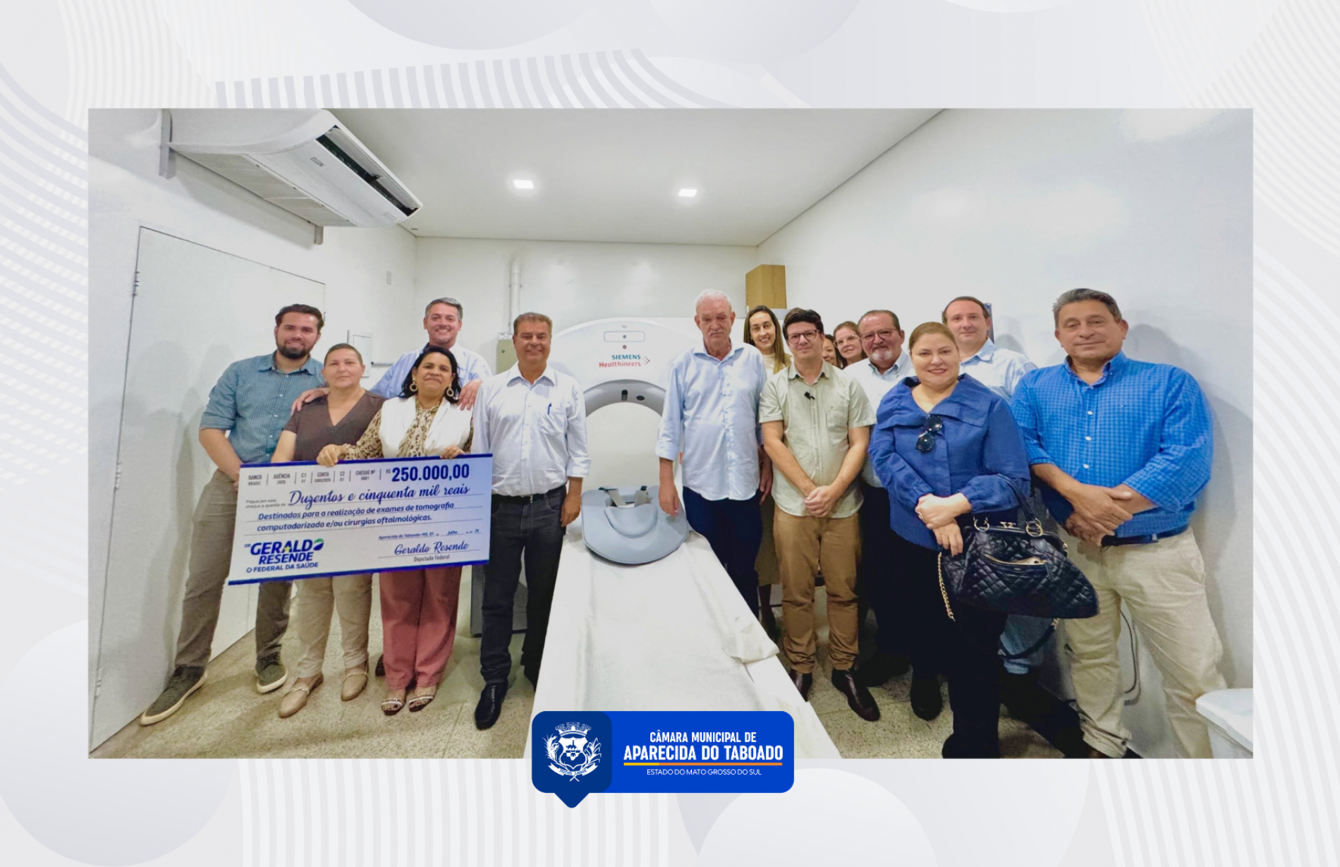 C&acirc;mara Municipal prestigia entrega de novo tom&oacute;grafo e destaca avan&ccedil;o hist&oacute;rico para a sa&uacute;de de Aparecida do Taboado